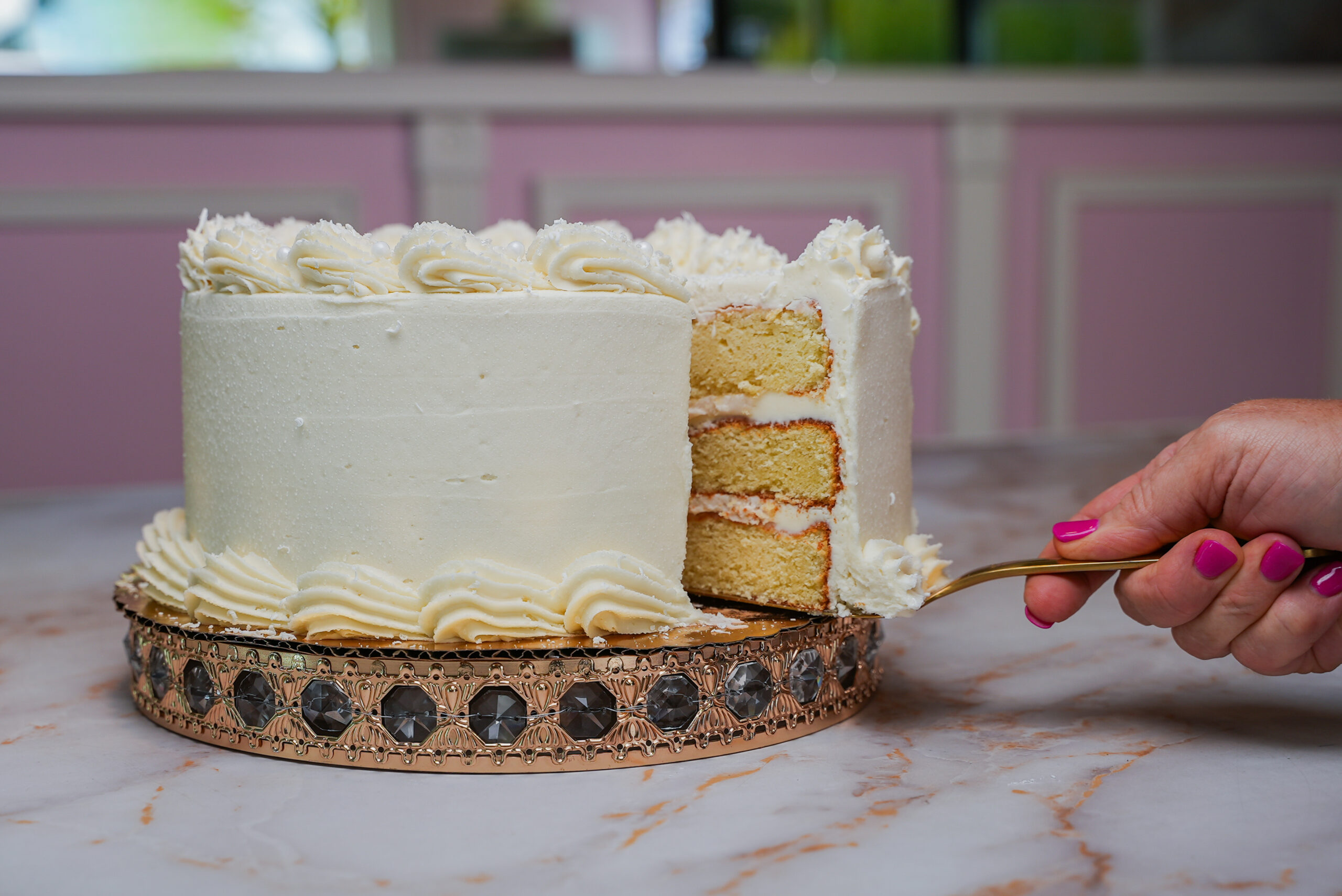 Triple Vanilla Cake Slice